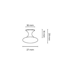 Maattekening van Deurknop KASE zwart